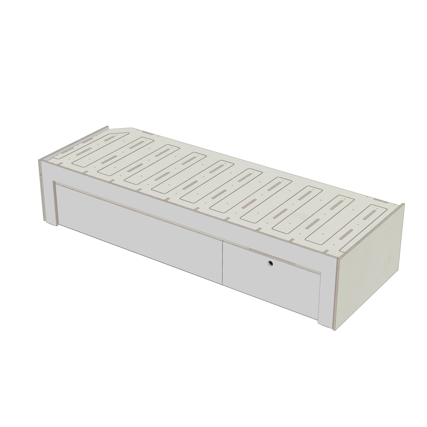 Laengsbett 200 cm - Rendering