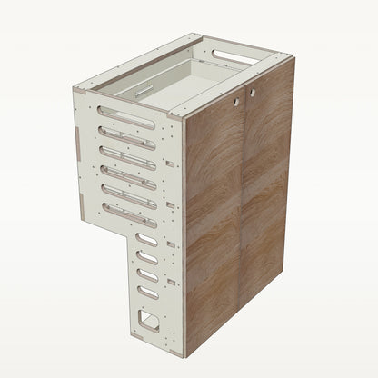 Unterschrank Euroboxen Breit mit Radkasten-Aussparung - Material_eiche