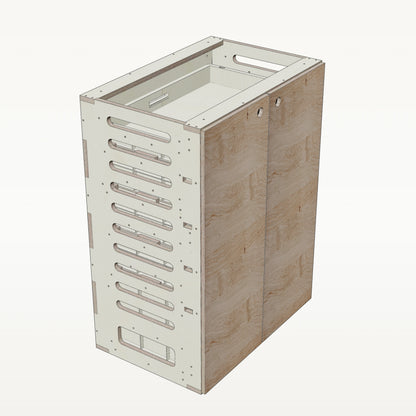 Unterschrank Euroboxen Breit mit Radkasten-Aussparung - Material_asteiche