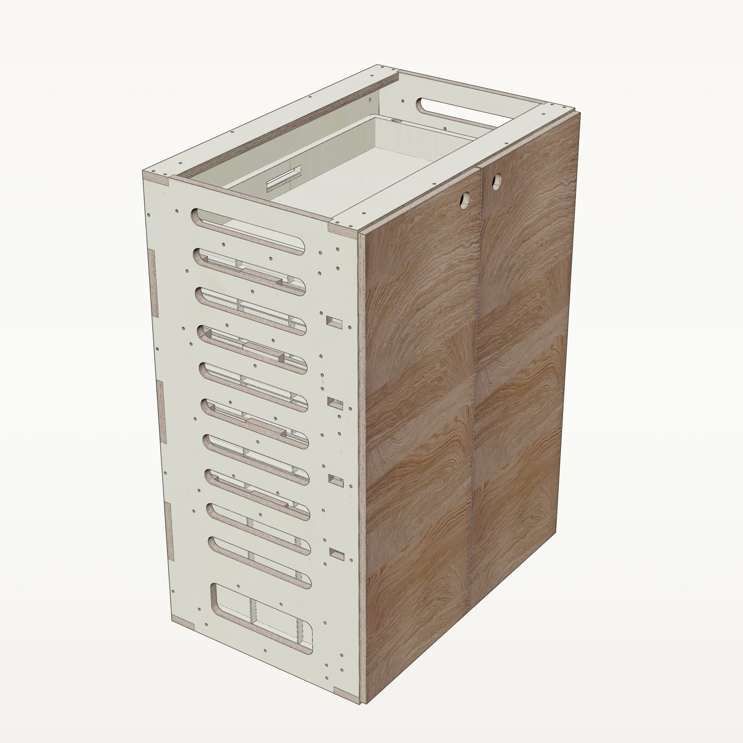 Unterschrank Euroboxen Breit - Material_eiche