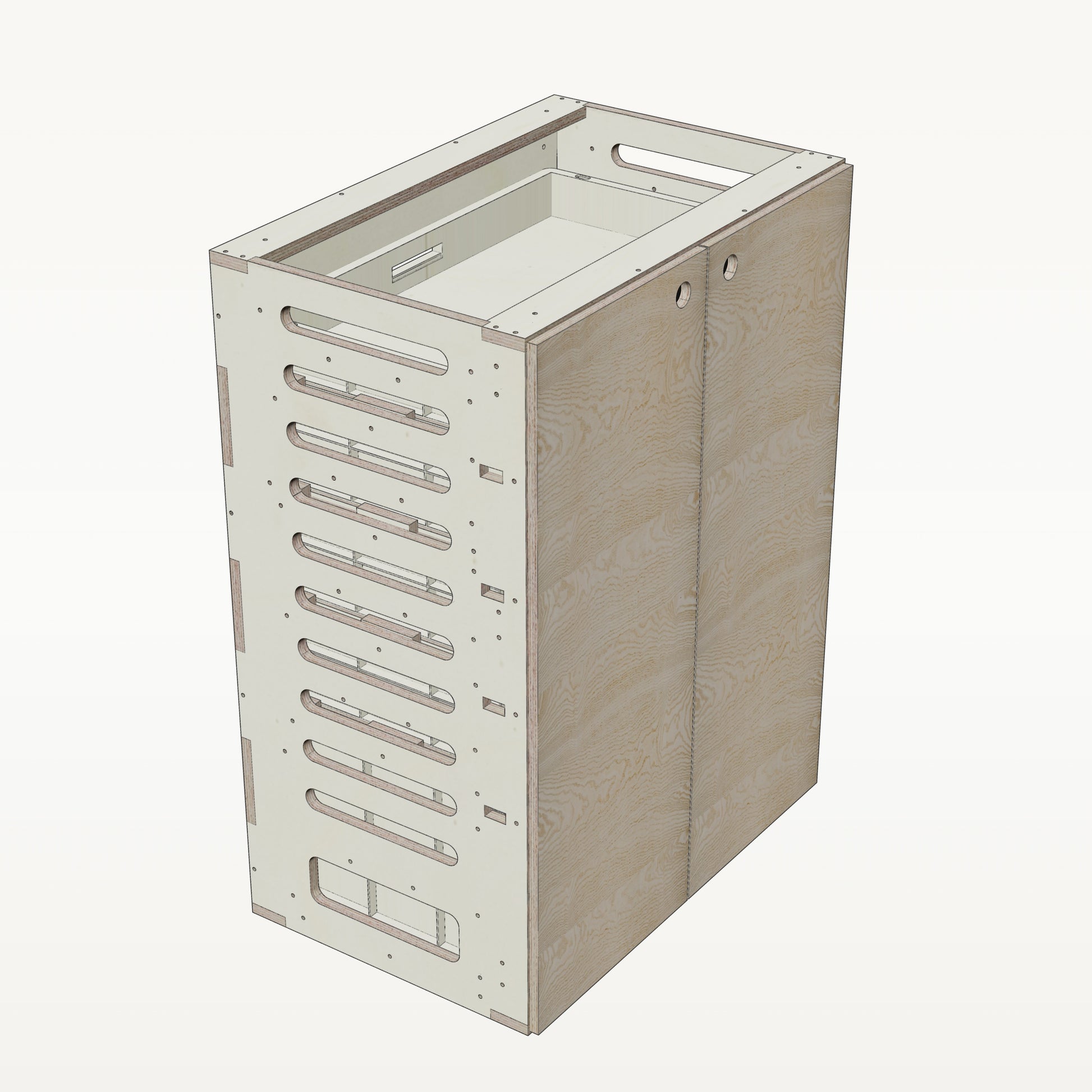 Unterschrank Euroboxen Breit mit Radkasten-Aussparung - Material_esche