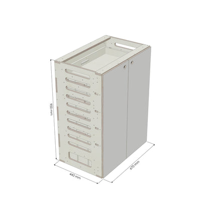 Unterschrank Euroboxen Breit mit Radkasten-Aussparung - Rendering