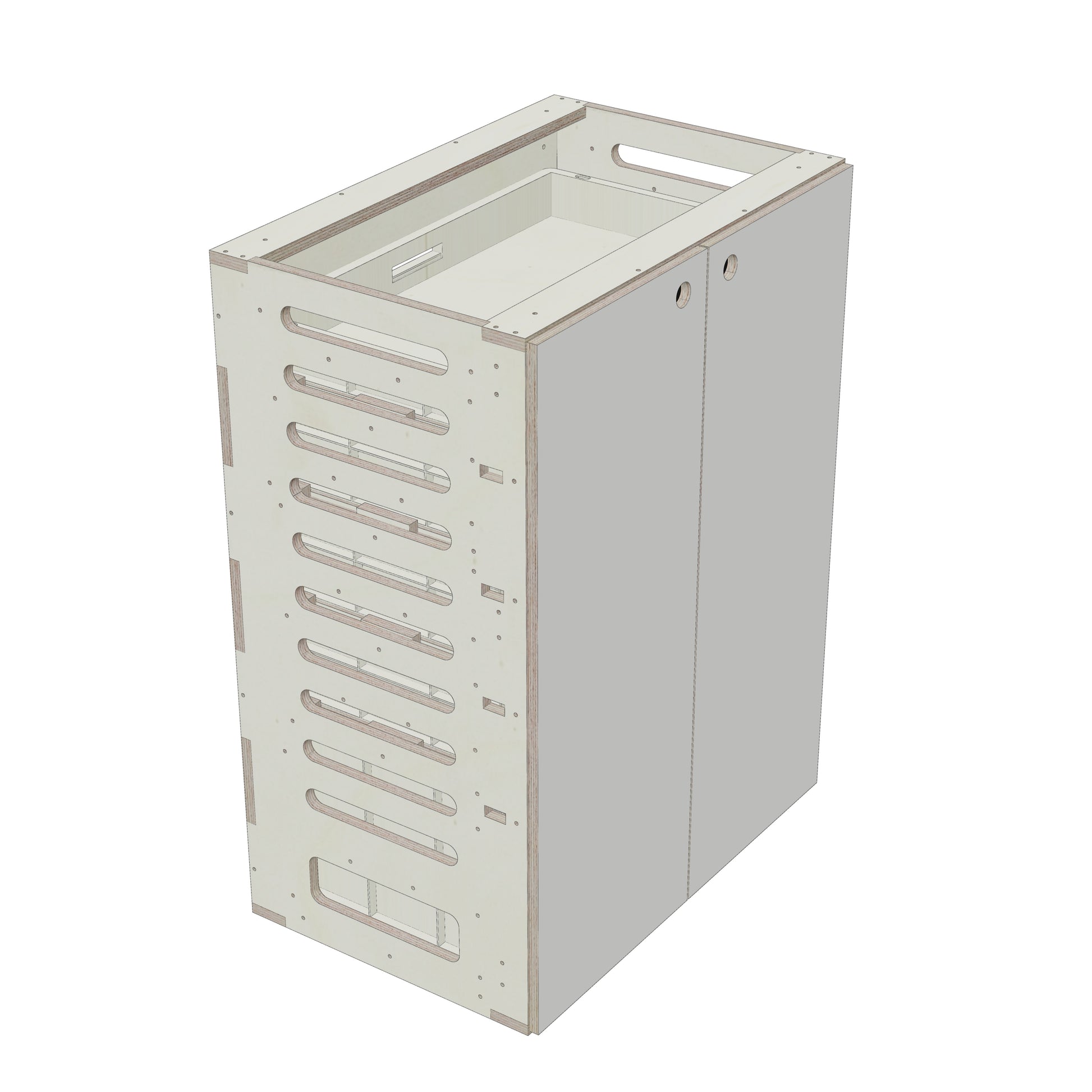 Unterschrank Euroboxen Breit mit Radkasten-Aussparung - Rendering