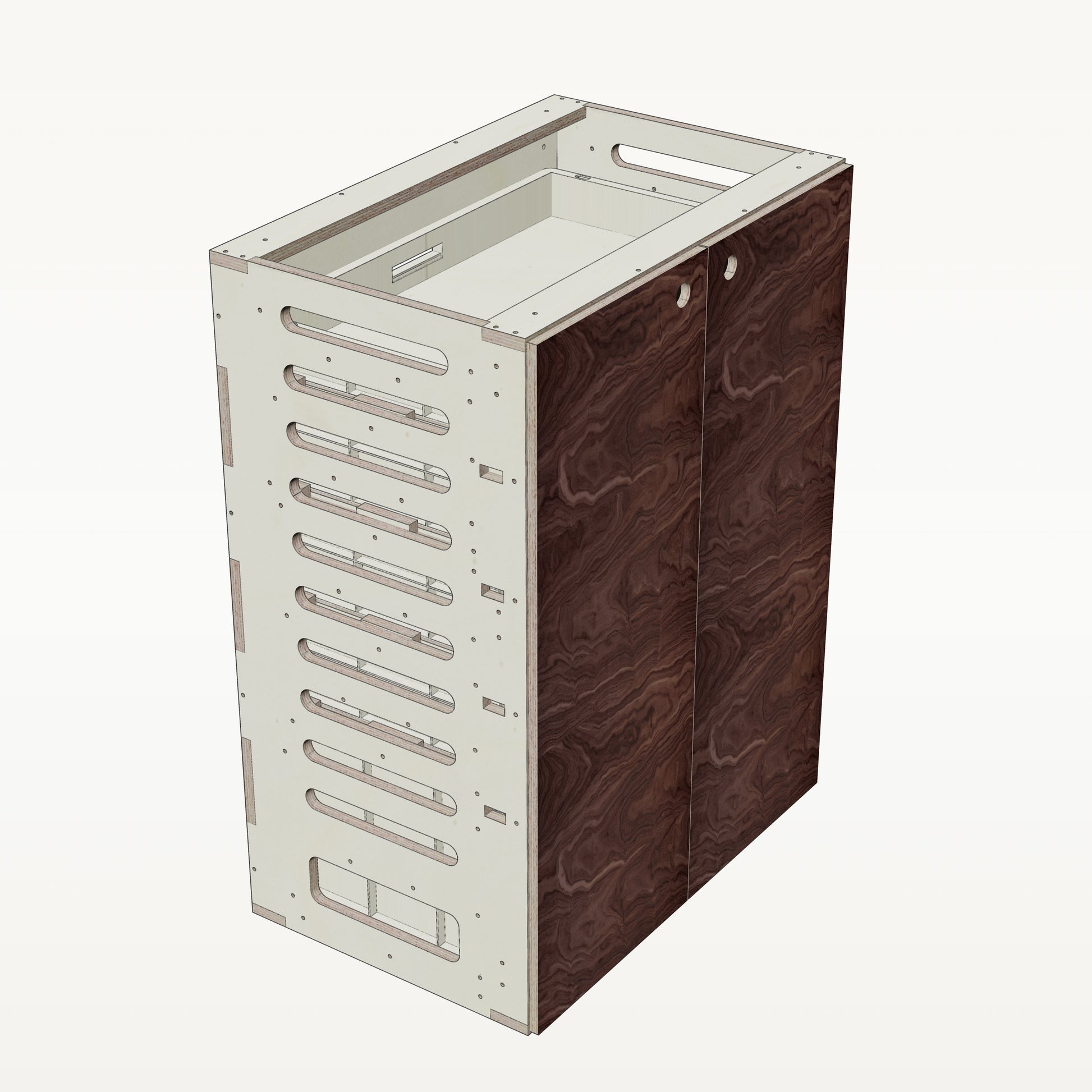 Unterschrank Euroboxen Breit - Material_nussbaum