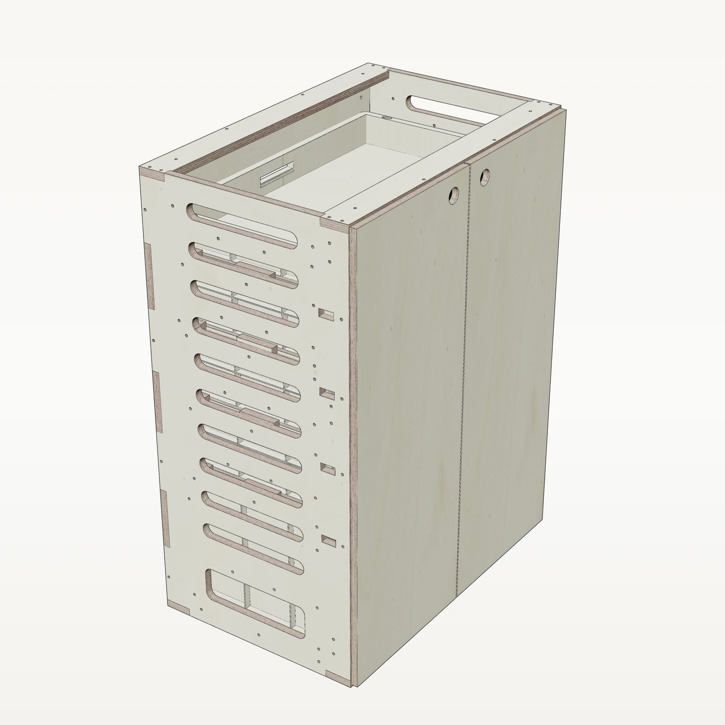 Unterschrank Euroboxen Breit - Material_pappel