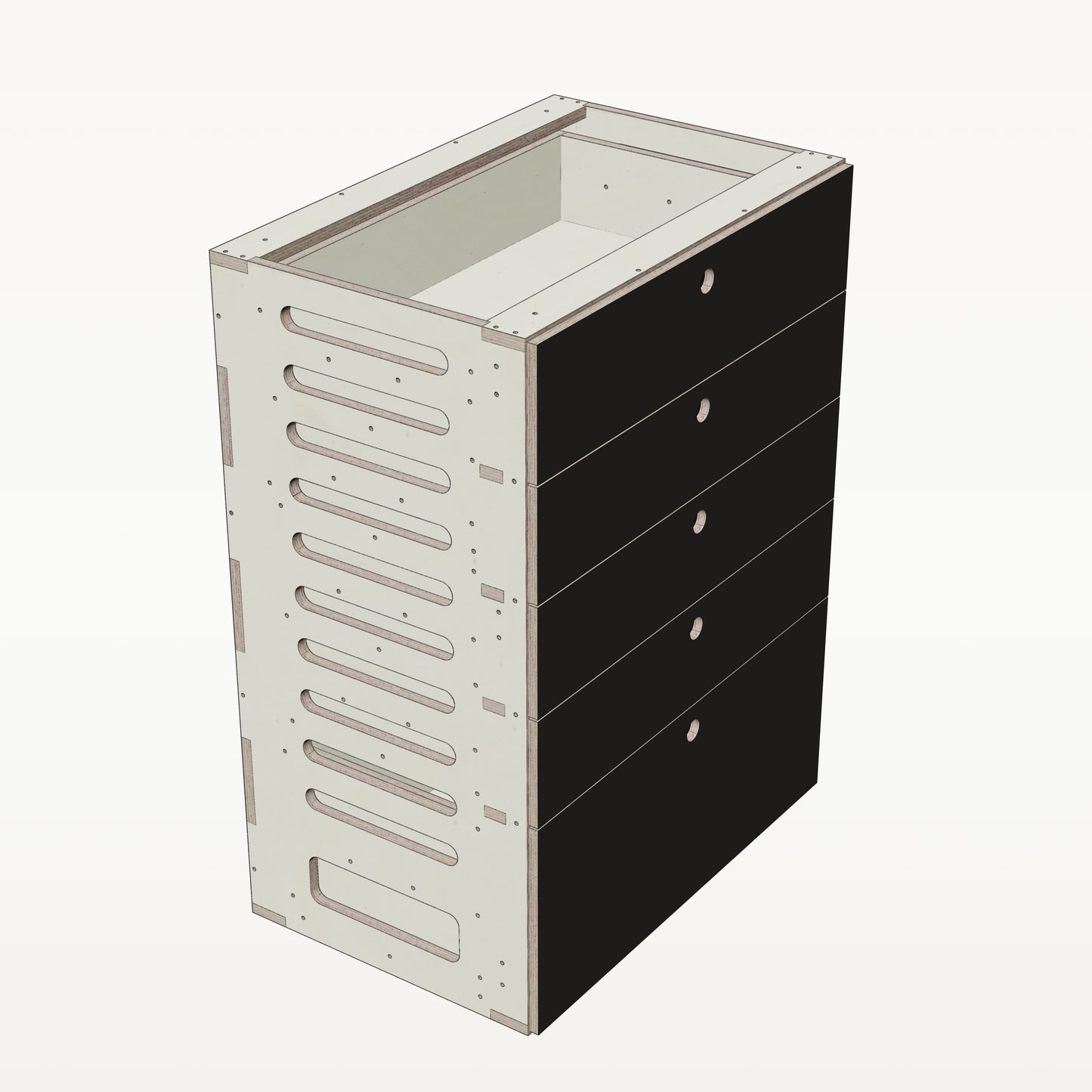 Unterschrank Schubladen Breit - Material_schwarz