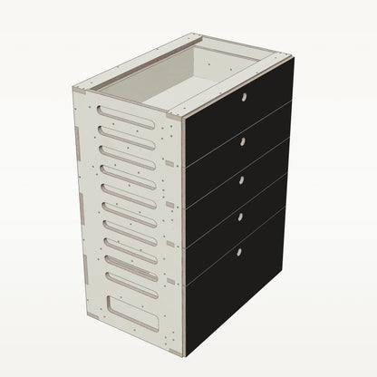 Unterschrank Schubladen Breit - Material_schwarz