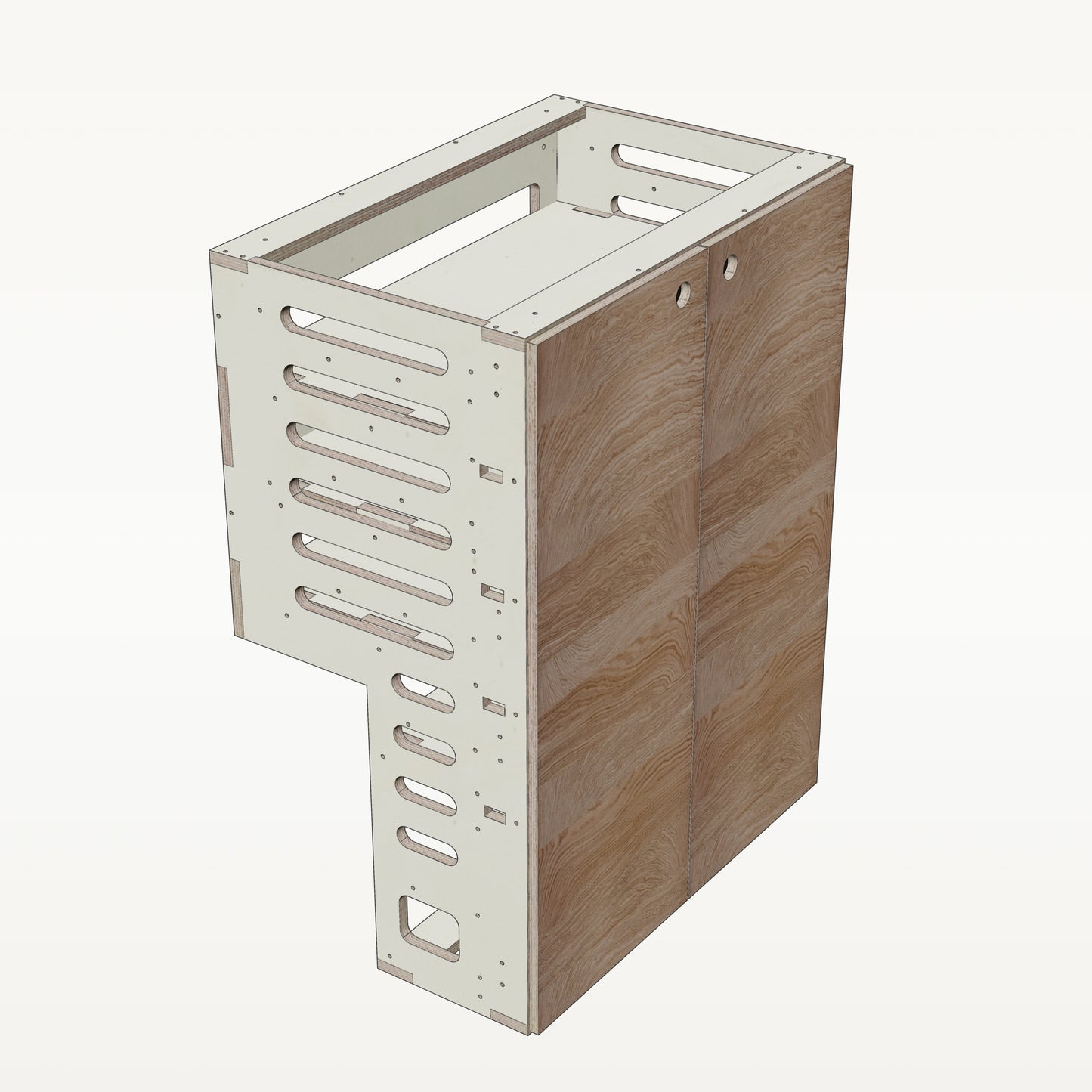 Unterschrank Fachboeden Breit mit Radkasten-Aussparung - Material_eiche