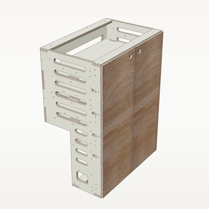 Unterschrank Fachboeden Breit mit Radkasten-Aussparung - Material_eiche