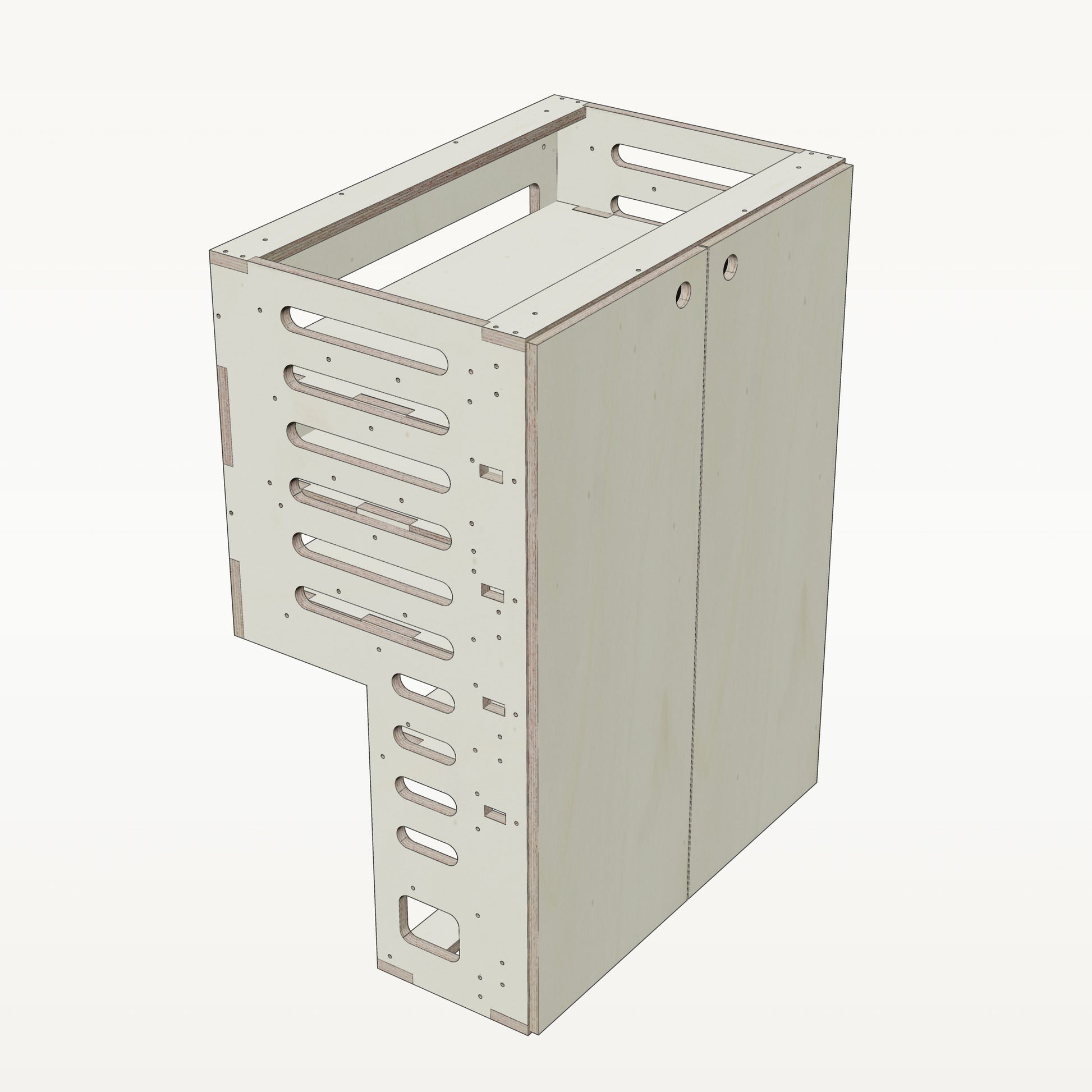 Unterschrank Fachboeden Breit mit Radkasten-Aussparung - Material_pappel