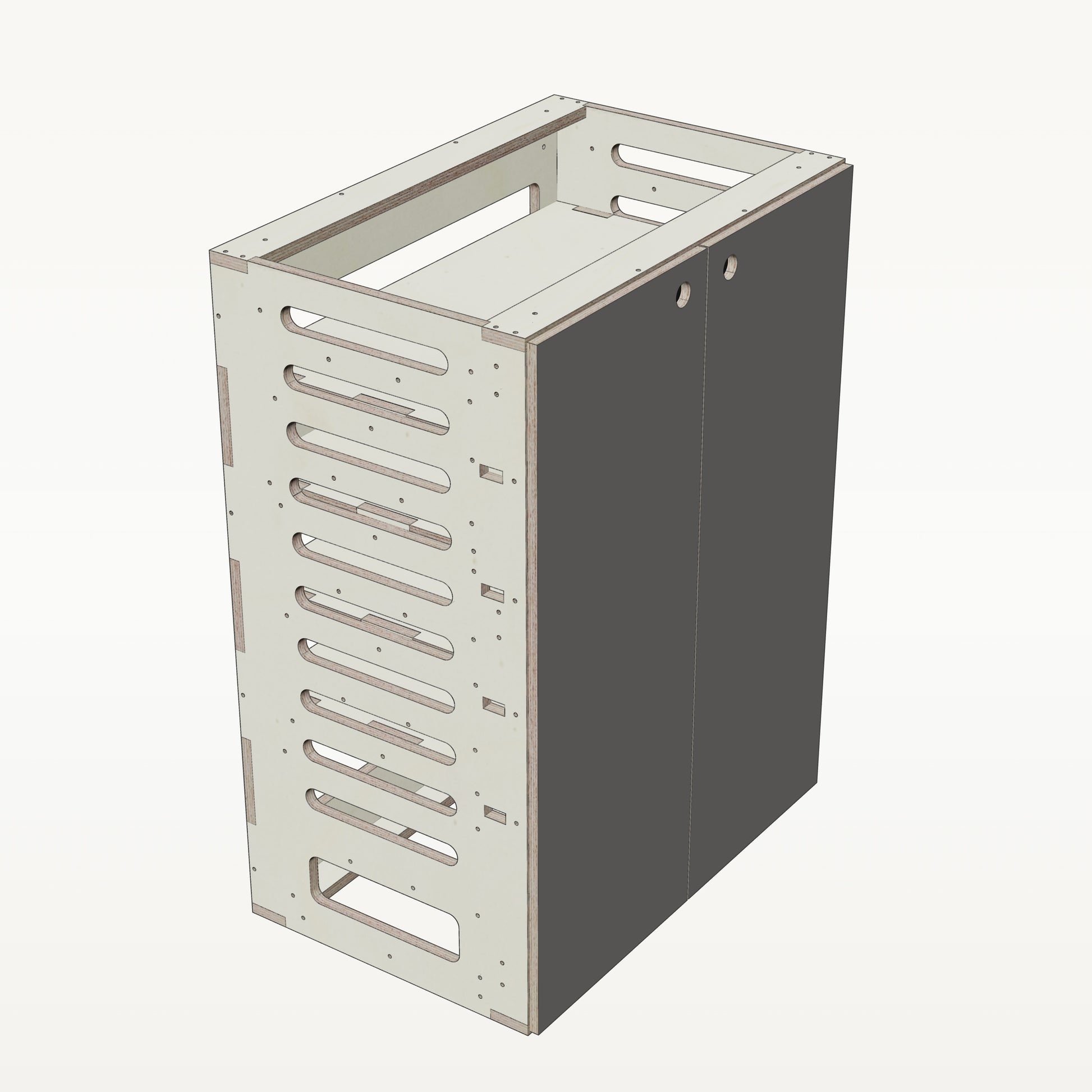 Unterschrank Fachboeden Breit - Material_anthrazit
