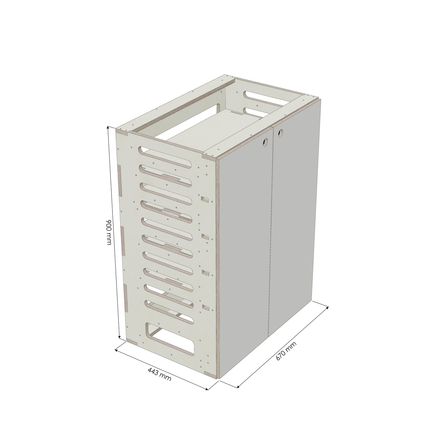 Unterschrank Fachboeden Breit - Rendering