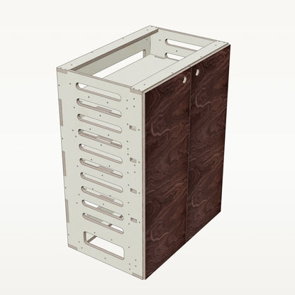 Unterschrank Fachboeden Breit mit Radkasten-Aussparung - Material_nussbaum
