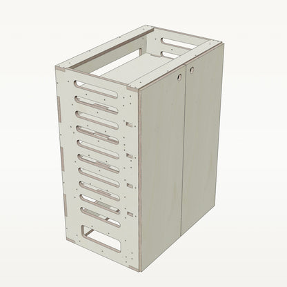 Unterschrank Fachboeden Breit mit Radkasten-Aussparung - Material_pappel