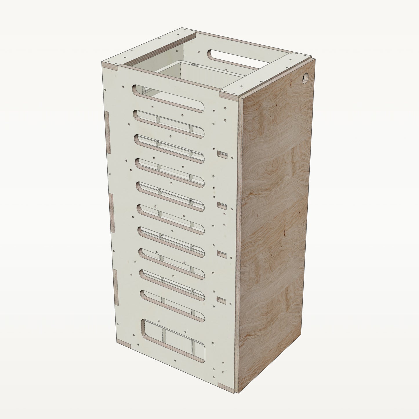 Unterschrank Euroboxen Schmal - Material_asteiche
