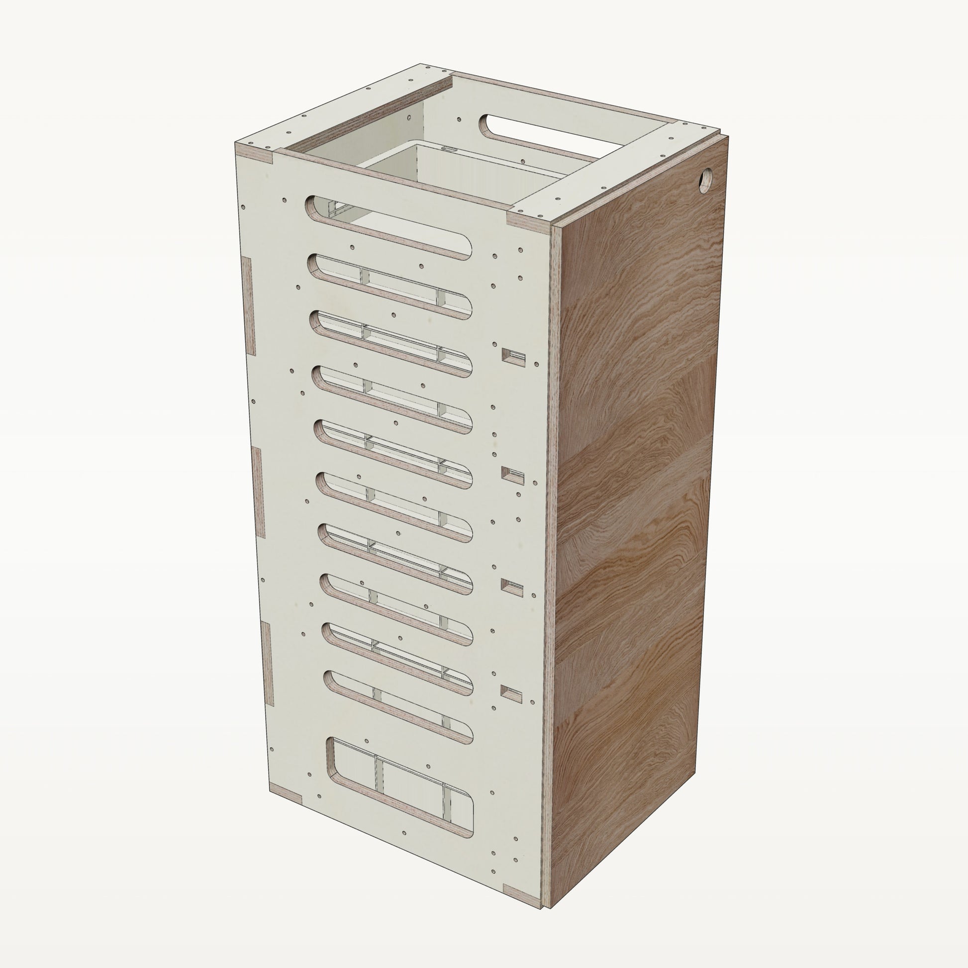 Unterschrank Euroboxen Schmal mit Radkasten-Aussparung - Material_eiche