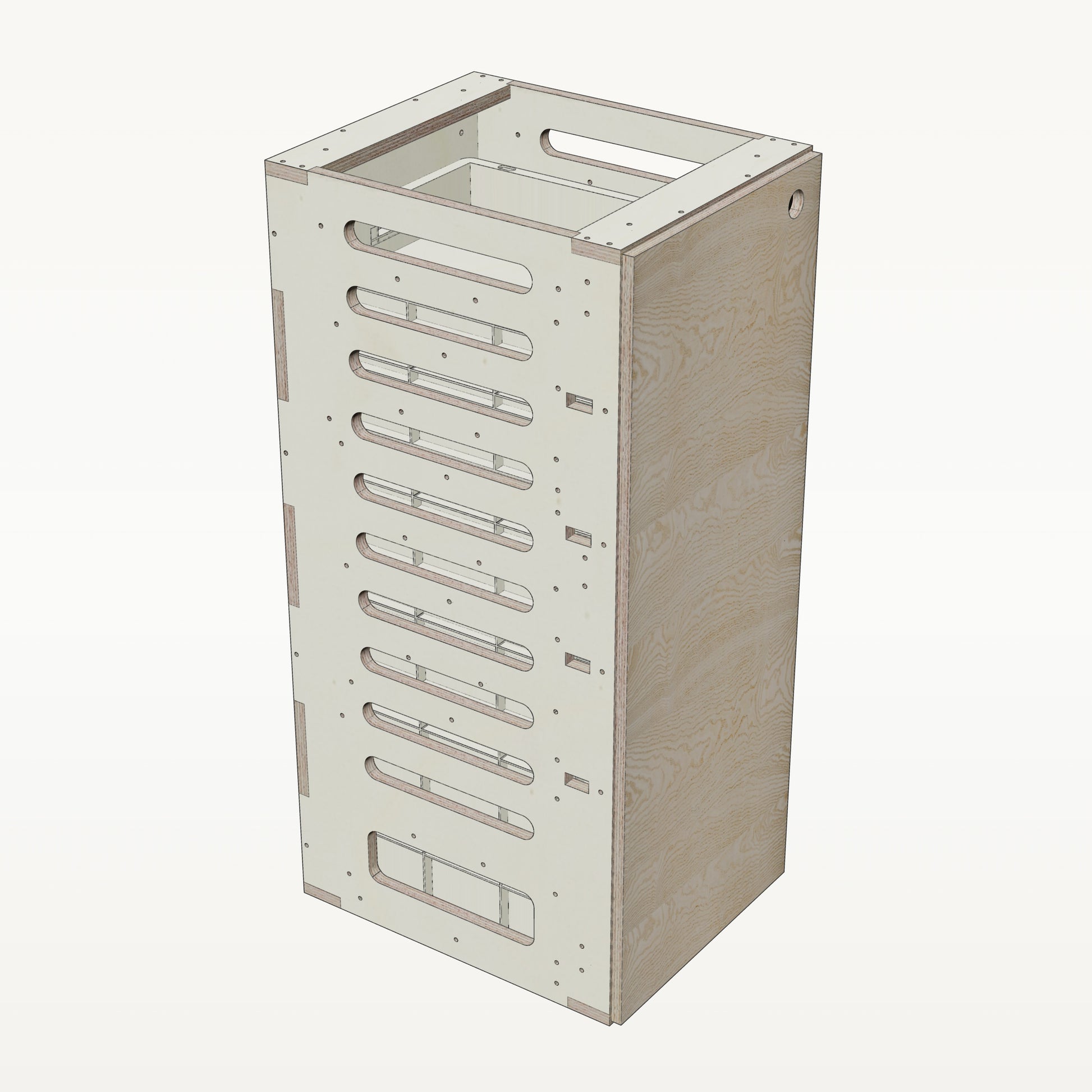 Unterschrank Euroboxen Schmal mit Radkasten-Aussparung - Material_esche