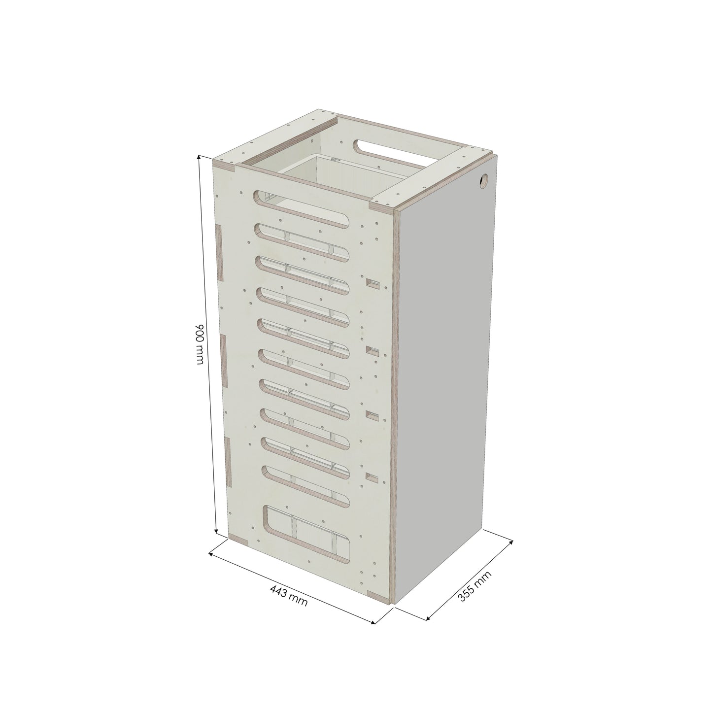 Unterschrank Euroboxen Schmal - Rendering