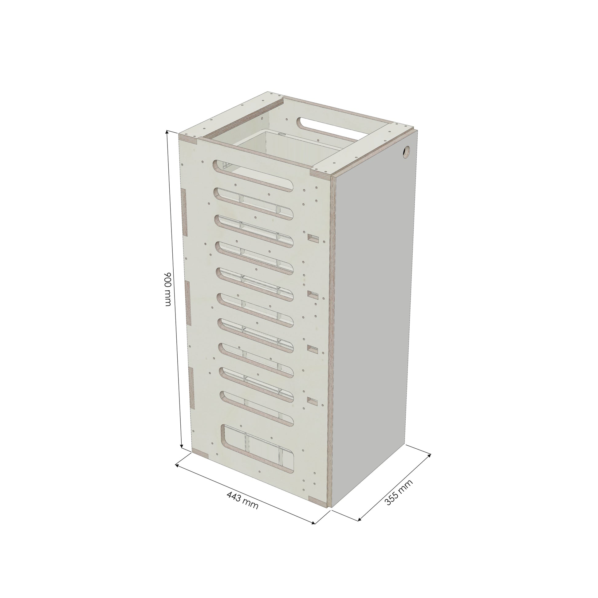 Unterschrank Euroboxen Schmal - Rendering