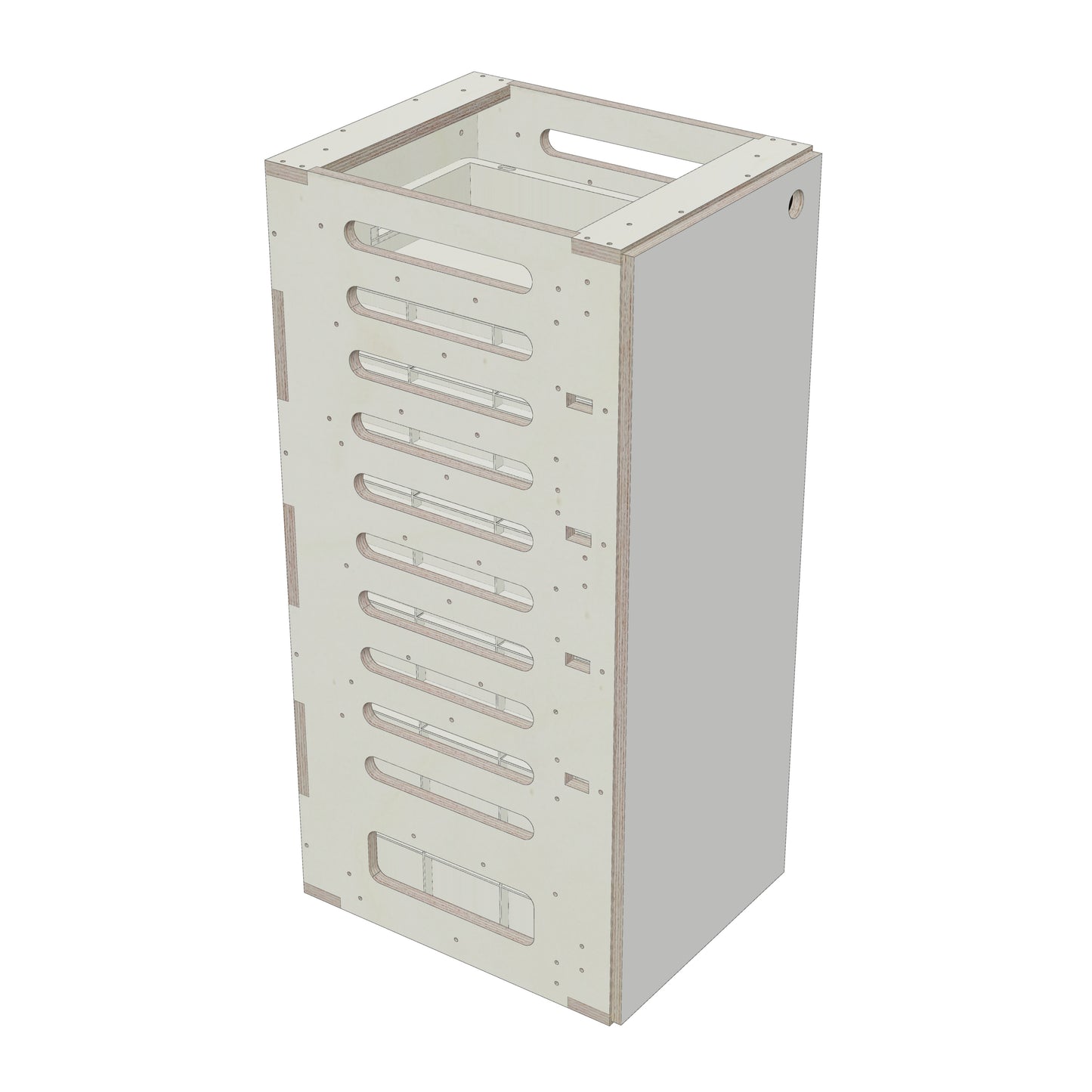 Unterschrank Euroboxen Schmal mit Radkasten-Aussparung - Rendering
