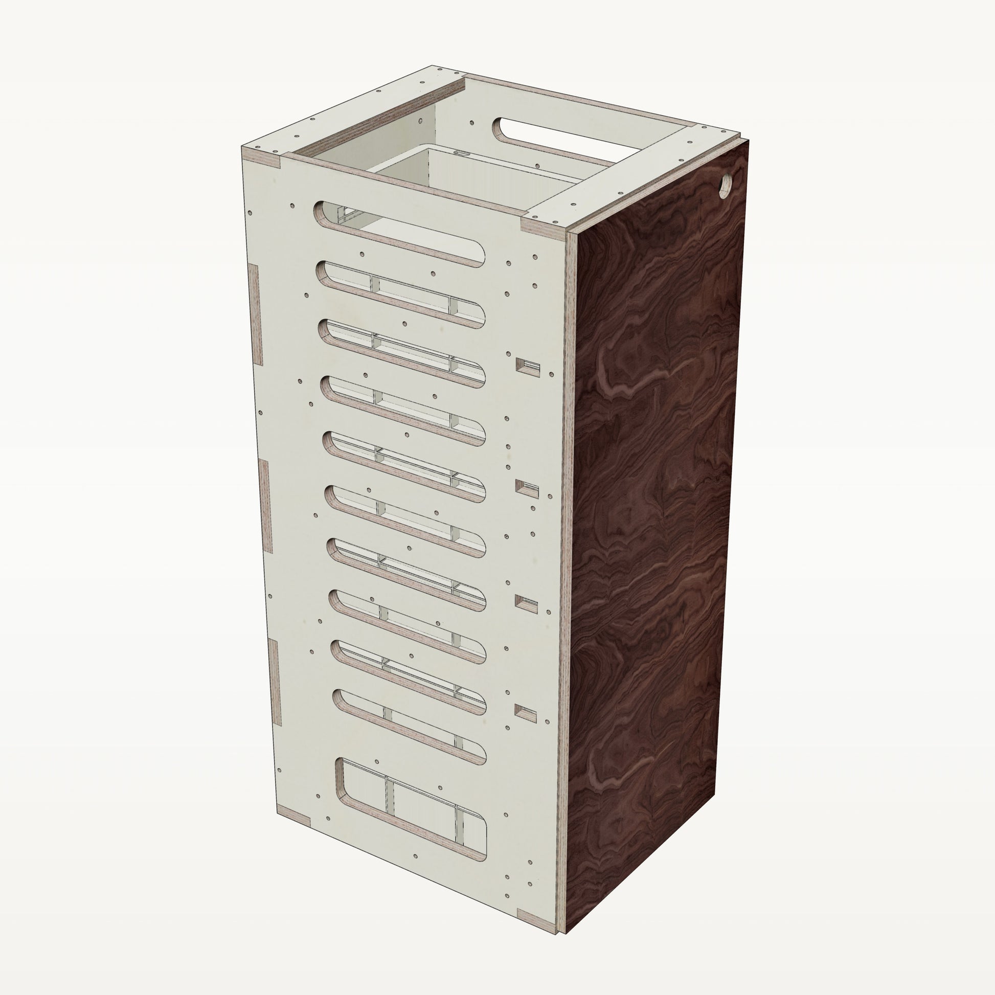 Unterschrank Euroboxen Schmal - Material_nussbaum