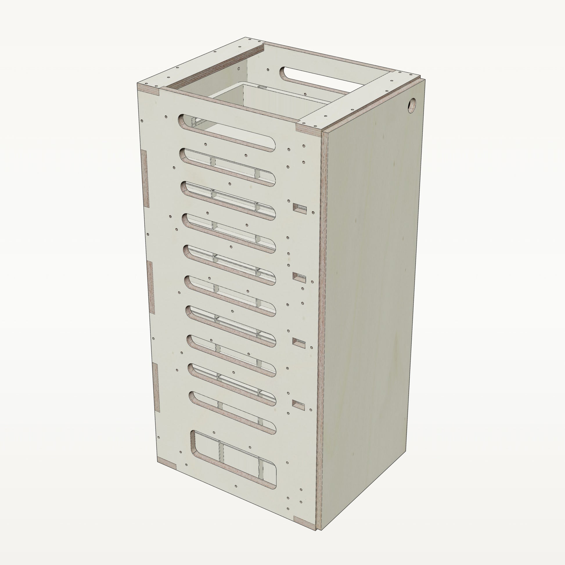 Unterschrank Euroboxen Schmal mit Radkasten-Aussparung - Material_pappel