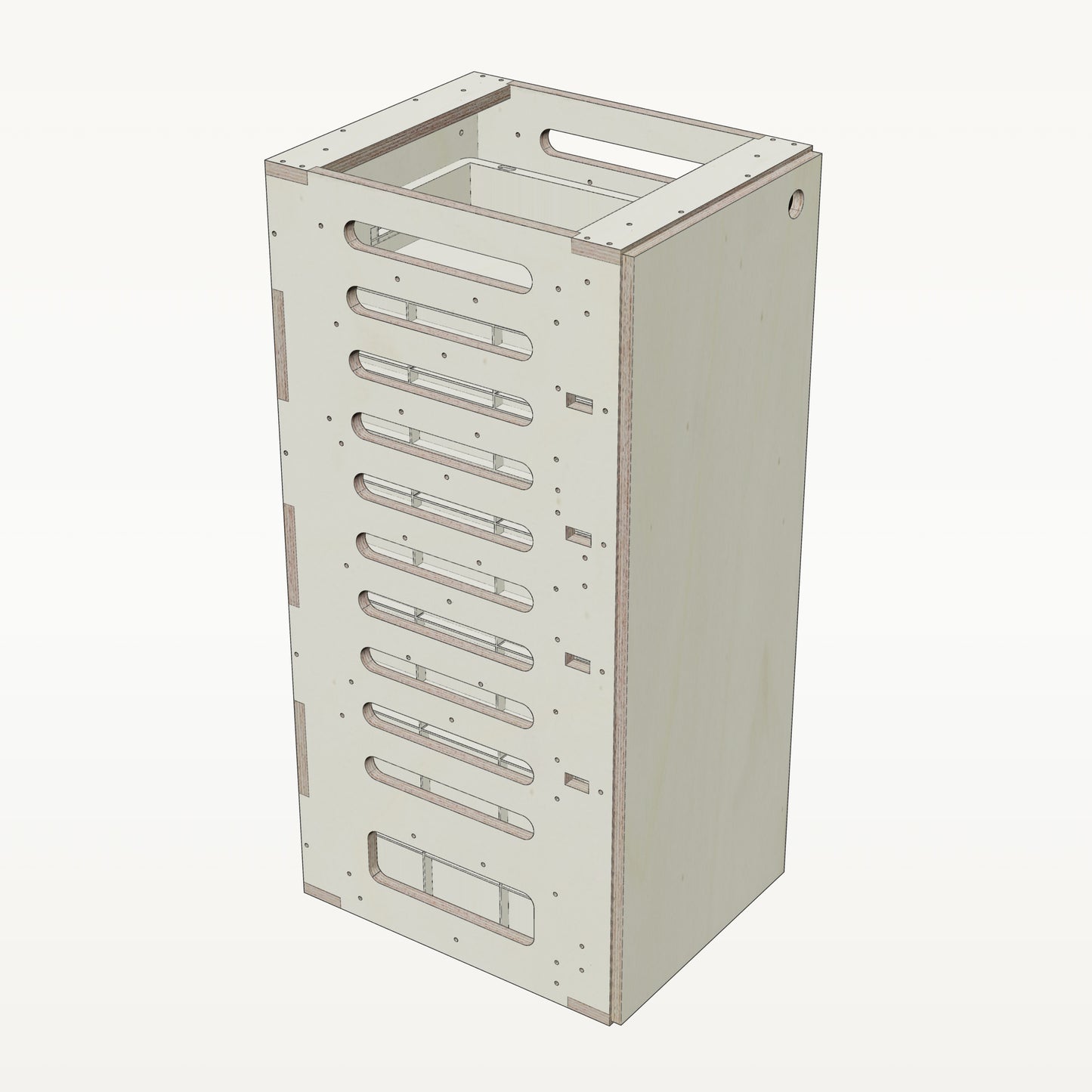 Unterschrank Euroboxen Schmal - Material_pappel