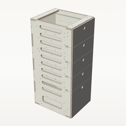 Unterschrank Schubladen Schmal - Material_anthrazit
