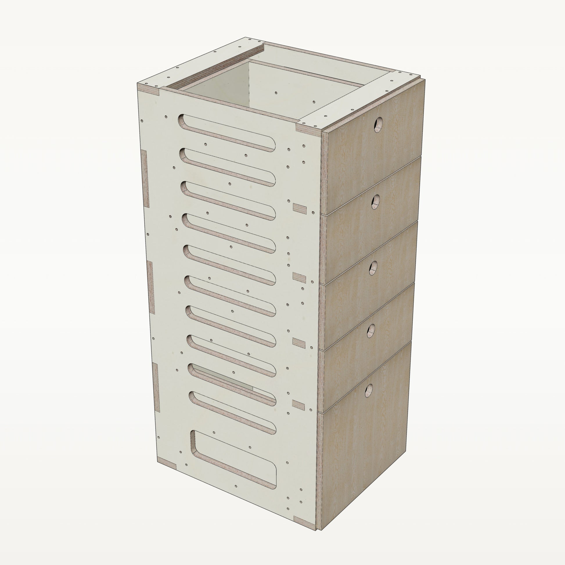 Unterschrank Schubladen Schmal - Material_esche
