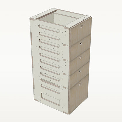 Unterschrank Schubladen Schmal mit Radkasten-Aussparung - Material_esche