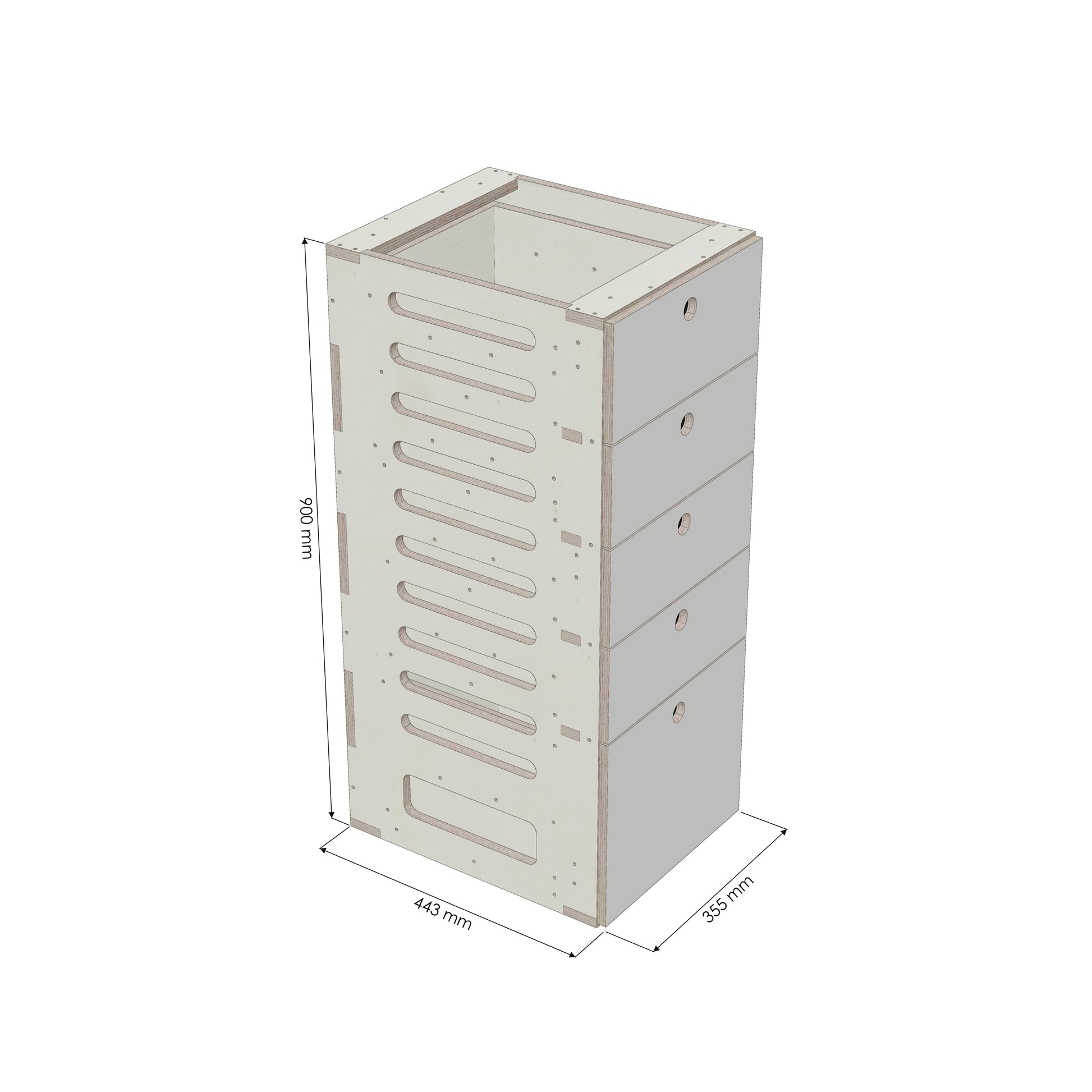 Unterschrank Schubladen Schmal - Rendering