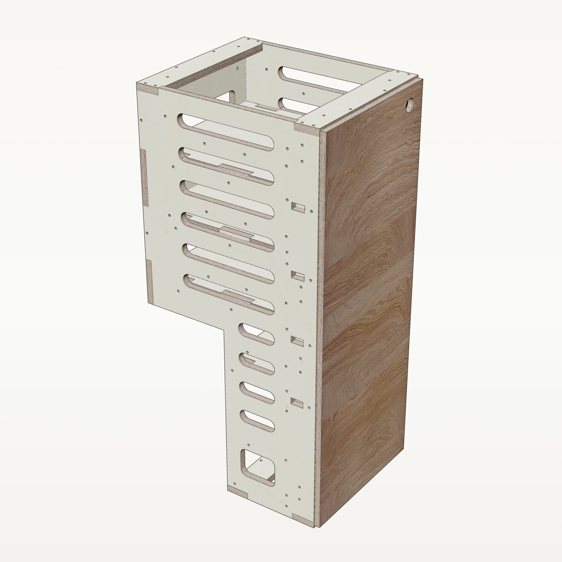 Unterschrank Fachboeden Schmal mit Radkasten-Aussparung - Material_eiche
