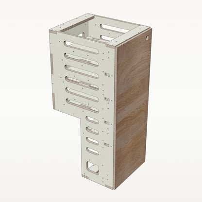Unterschrank Fachboeden Schmal mit Radkasten-Aussparung - Material_eiche