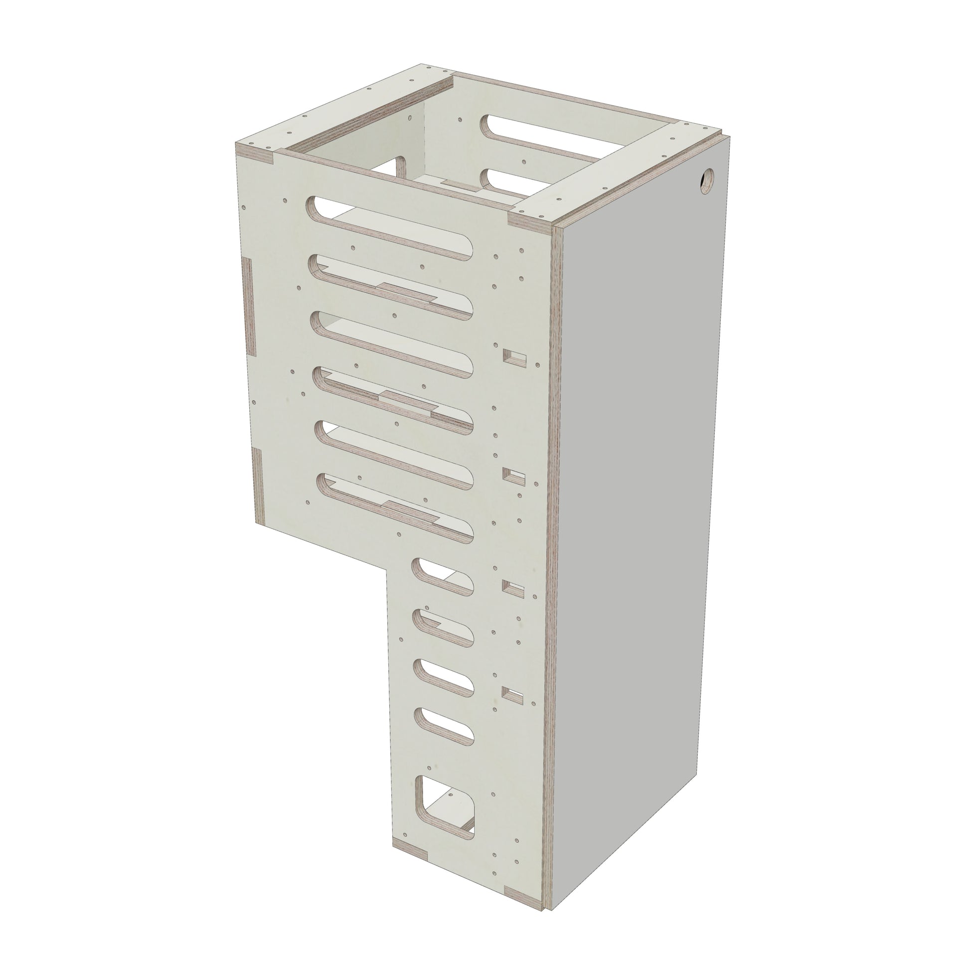 Unterschrank Fachboeden Schmal mit Radkasten-Aussparung - Rendering
