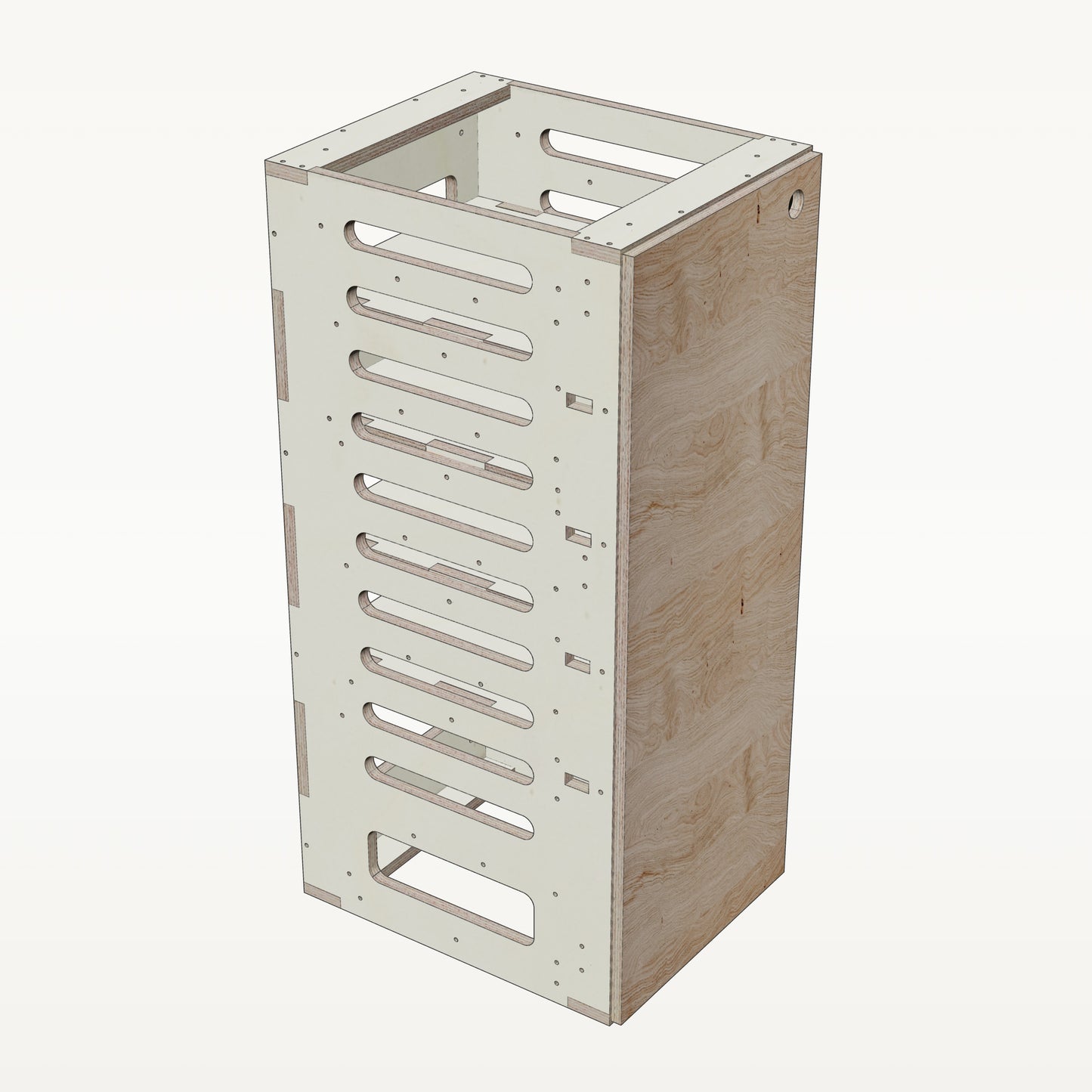 Unterschrank Fachboeden Schmal mit Radkasten-Aussparung - Material_asteiche
