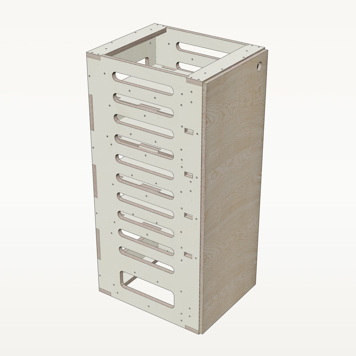 Unterschrank Fachboeden Schmal - Material_esche