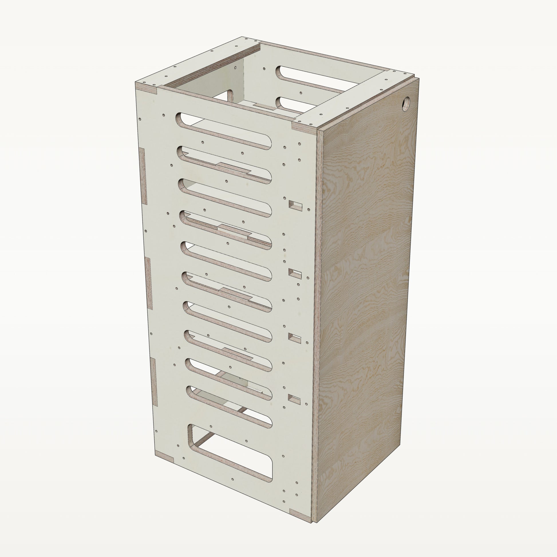 Unterschrank Fachboeden Schmal mit Radkasten-Aussparung - Material_esche