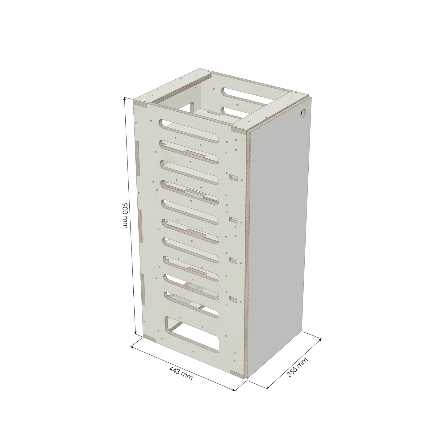 Unterschrank Fachboeden Schmal - Rendering