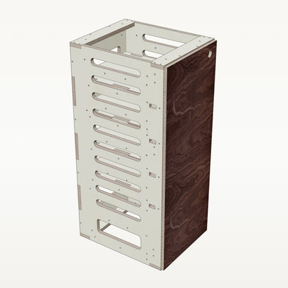 Unterschrank Fachboeden Schmal - Material_nussbaum