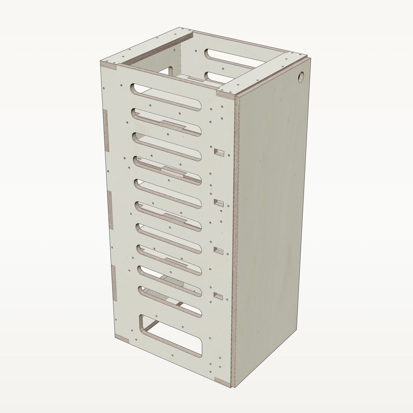 Unterschrank Fachboeden Schmal - Material_pappel