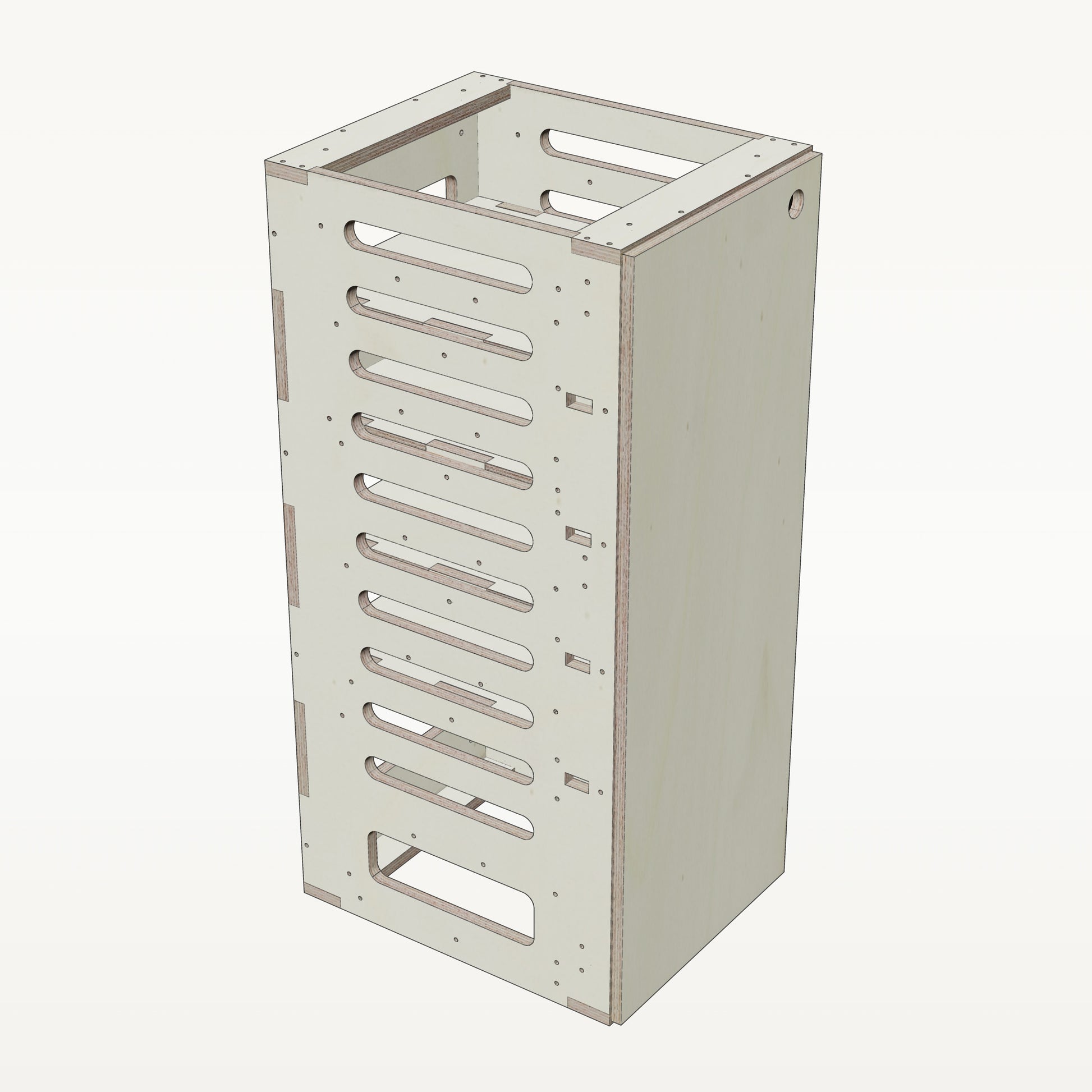 Unterschrank Fachboeden Schmal mit Radkasten-Aussparung - Material_pappel