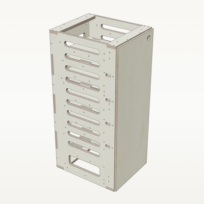 Unterschrank Fachboeden Schmal mit Radkasten-Aussparung - Material_pappel