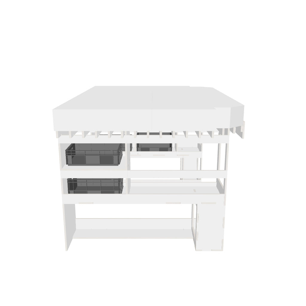 Querbett 140 cm - 3D Modell